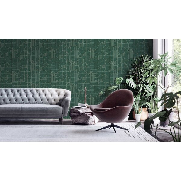 Tapete Gold, Kupfer, Grün livingwalls Vliestapete (386993)