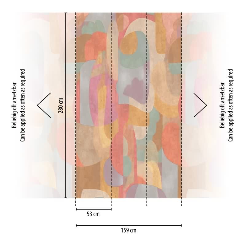 COSMOPOLITAN Fototapete Abstrakt Bunt Geometrisch Retro Design Vliestapete livingwalls (791455)