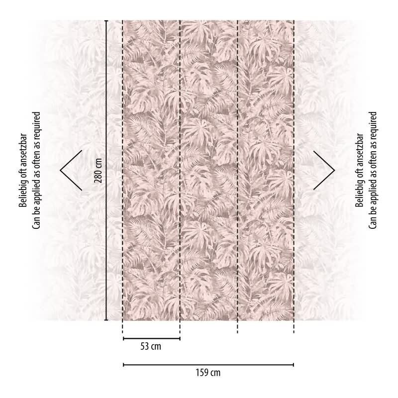 COSMOPOLITAN Fototapete Palmen-Blätter Rosa Natur Dschungel Design Vliestapete livingwalls (791457)