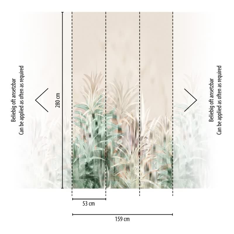 COSMOPOLITAN Fototapete Dschungel Blätter Beige Grün moderne Vliestapete livingwalls (791459)