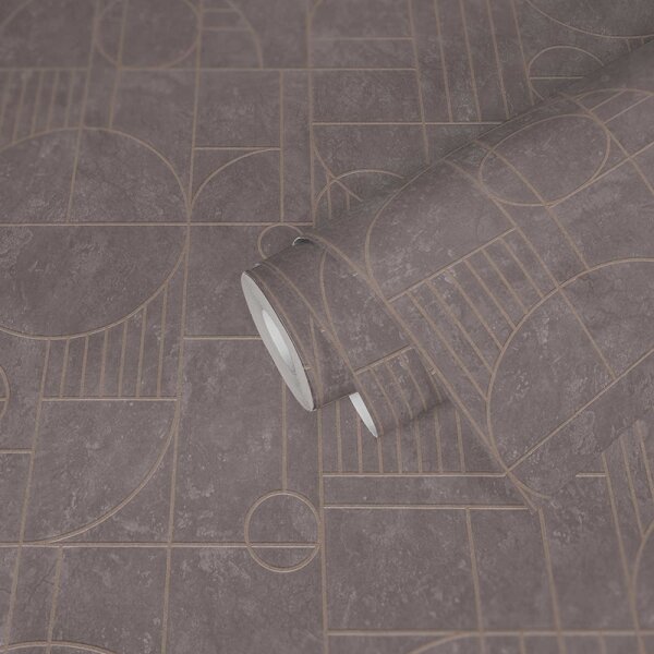 Tapete Grau, Silber, Rosa, Rose livingwalls Vliestapete (386991)