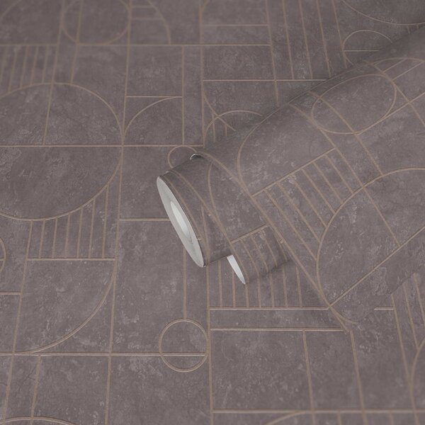 Tapete Grau, Silber, Rosa, Rose livingwalls Vliestapete (386991)