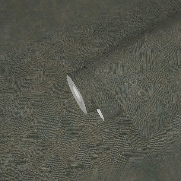 Tapete Grau, Silber, Grün livingwalls Vliestapete (386984)