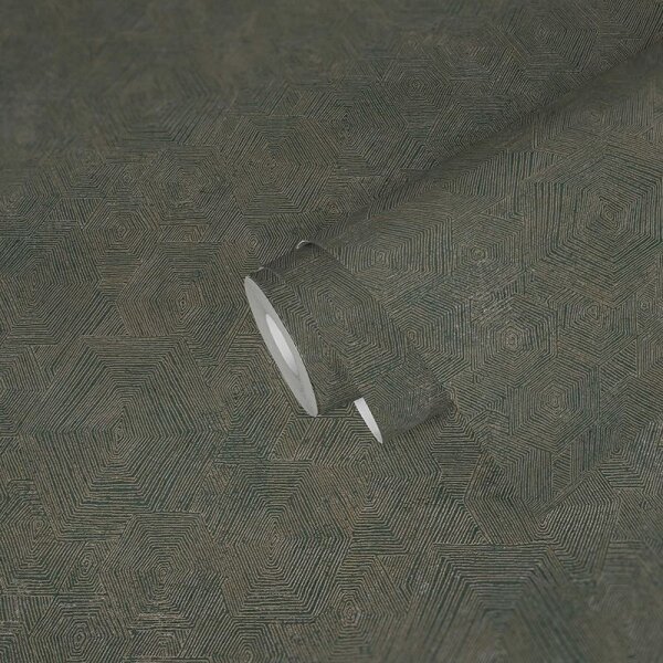 Tapete Grau, Silber, Grün livingwalls Vliestapete (386984)