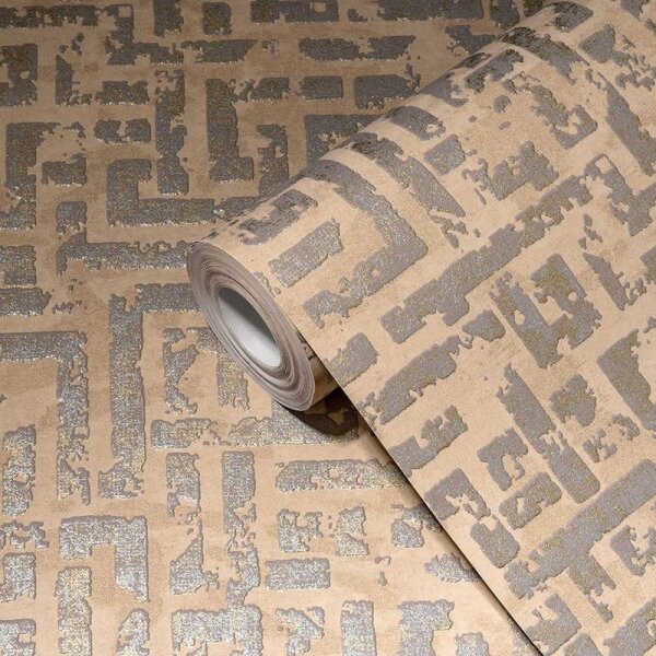 Tapete Braun, Grau, Silber livingwalls Vliestapete (386952)