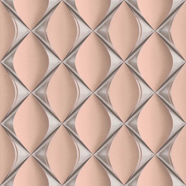 Tapete Grau, Silber, Rosa, Rose livingwalls Vliestapete (386914)