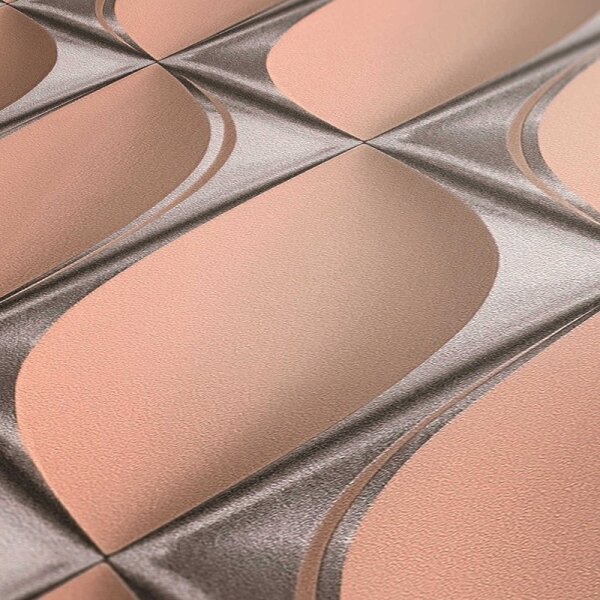 Tapete Grau, Silber, Rosa, Rose livingwalls Vliestapete (386914)