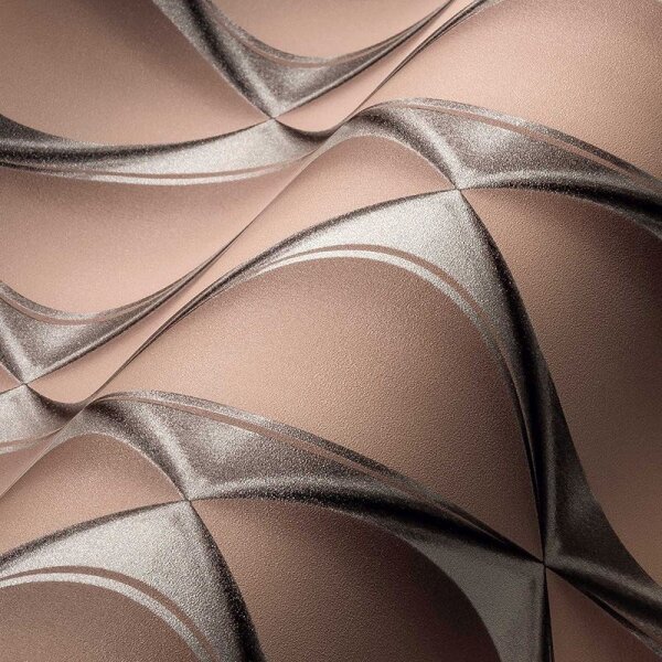 Tapete Grau, Silber, Rosa, Rose livingwalls Vliestapete (386914)