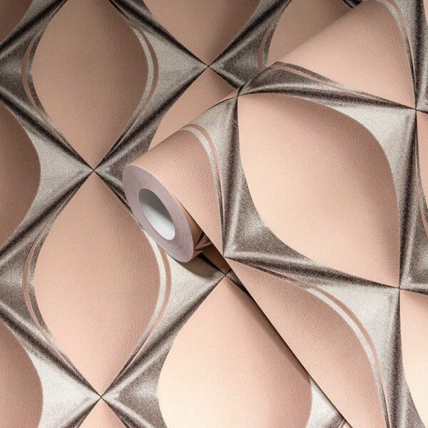 Tapete Grau, Silber, Rosa, Rose livingwalls Vliestapete (386914)