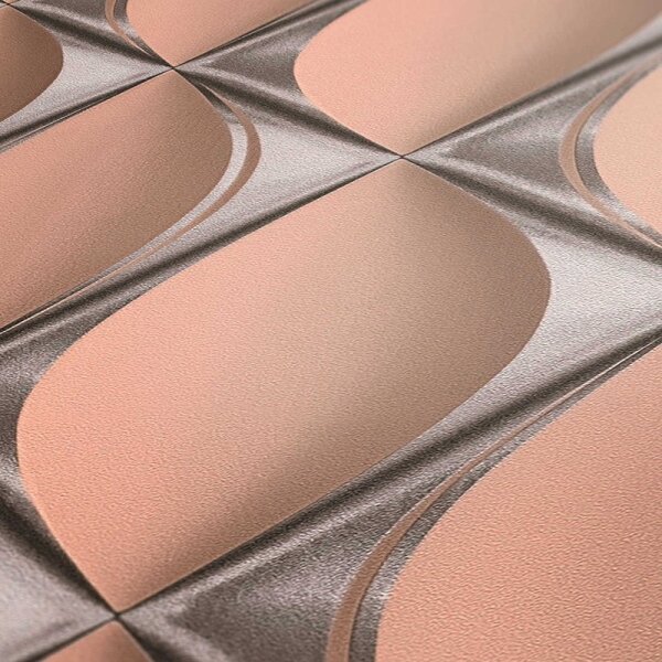 Tapete Grau, Silber, Rosa, Rose livingwalls Vliestapete (386914)