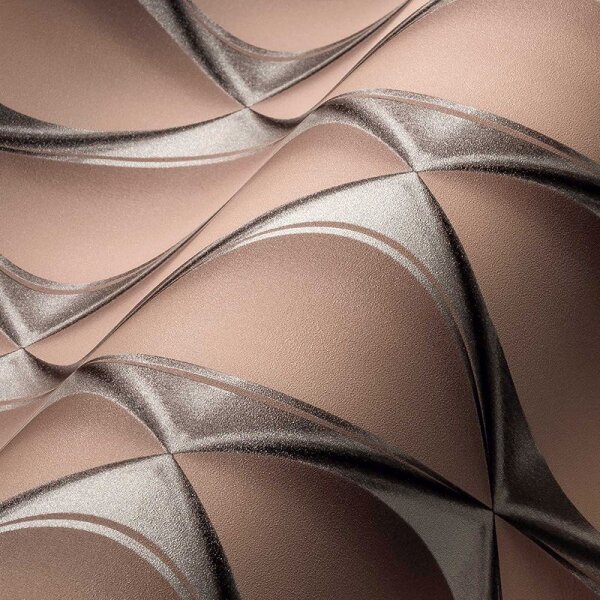 Tapete Grau, Silber, Rosa, Rose livingwalls Vliestapete (386914)