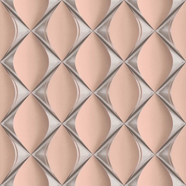 Tapete Grau, Silber, Rosa, Rose livingwalls Vliestapete (386914)