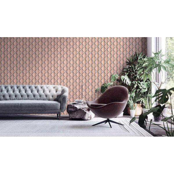 Tapete Grau, Silber, Rosa, Rose livingwalls Vliestapete (386914)