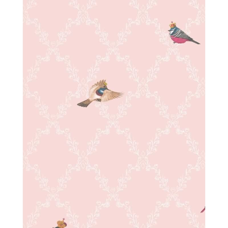 Vliestapete Vögel Illustration Romantisch, Modern in Weiß Marburg (54112)