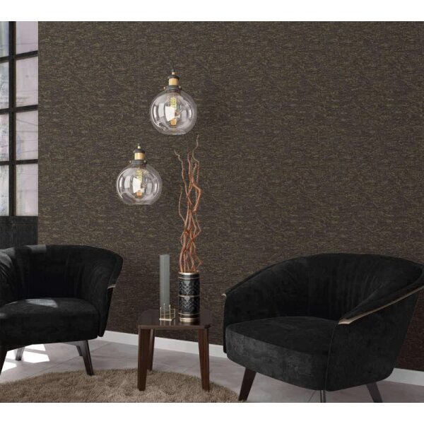 Vliestapete Struktur Modern, Shabby Chic, Schwarz Marburg (55738)