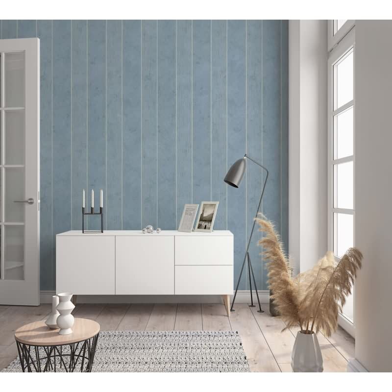 Vliestapete Streifen Modern in Blau Marburg (56829)