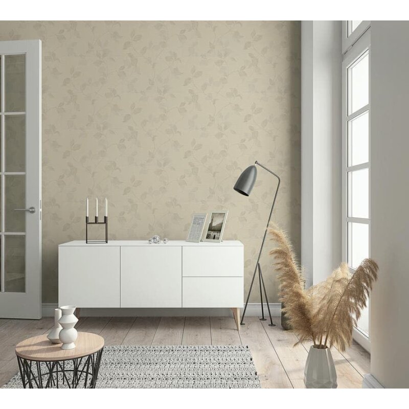 Vliestapete Blätter Floral Natur, Klassisch in Beige Marburg (81441)