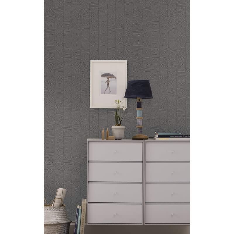 Vliestapete Struktur Modern in Schwarz Marburg (81729)