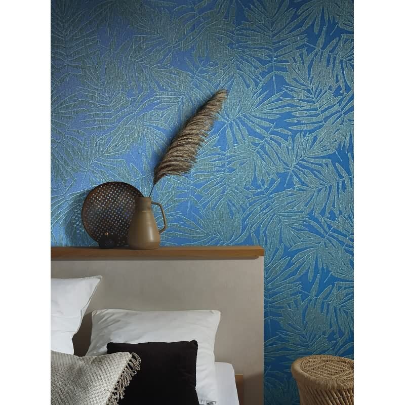 Vliestapete Blätter Floral Modern in Blau Marburg (94133)