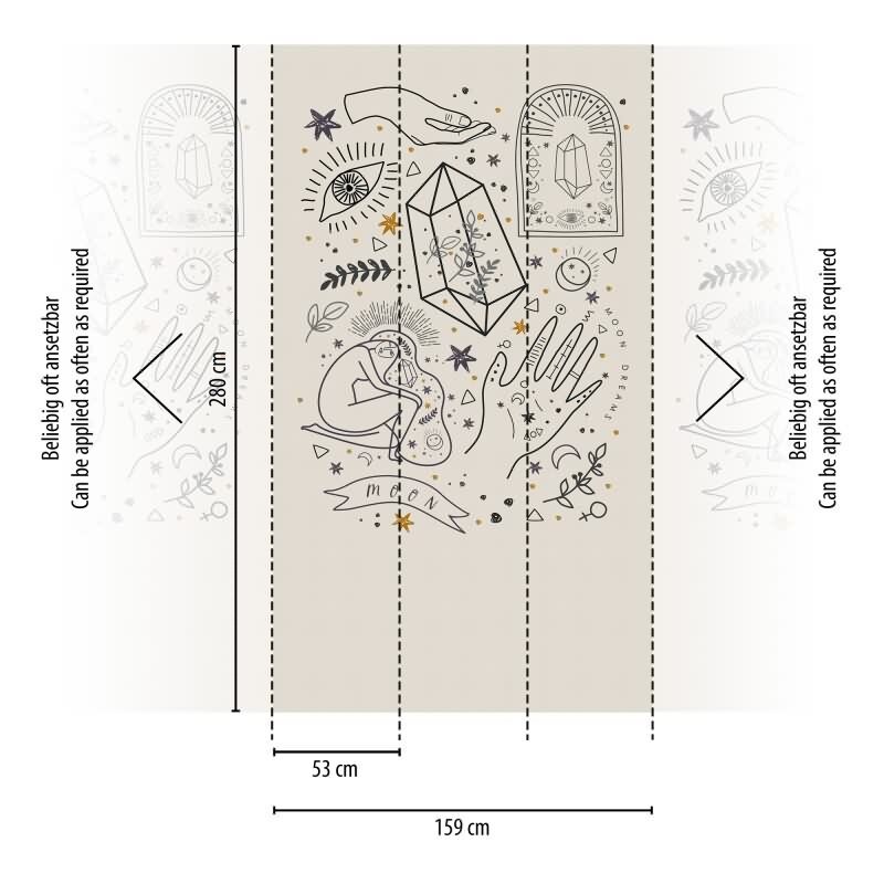 Fototapete Abstrakte Linie Beige Schwarz - Moderne Zeichnung auf Sandton - livingwalls Vliestapete erweiterbar (398231)