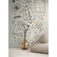 Fototapete Abstrakte Linie Beige Schwarz - Moderne...