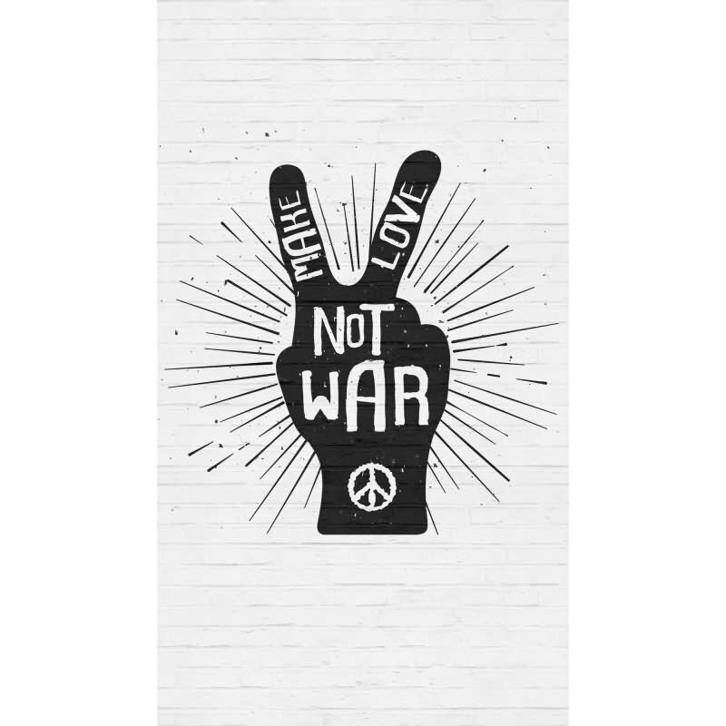 Fototapete Peace-Zeichen Schwarz Weiß - Statement-Wandbild "No War" - livingwalls Vliestapete erweiterbar (398291)