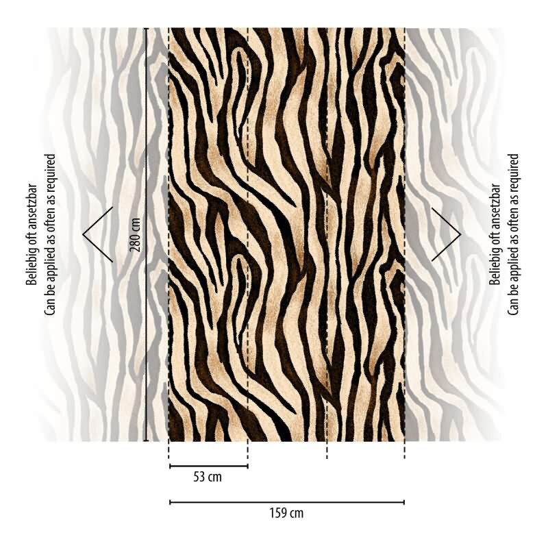 Fototapete Zebra-Optik Beige Schwarz - Exotisches Tiermuster modern interpretiert - livingwalls Vliestapete erweiterbar (398311)