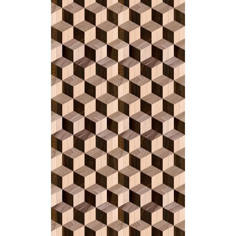 Fototapete 3D-Würfelmuster Beige Braun - Geometrisches Design mit Tiefenwirkung - livingwalls Vliestapete erweiterbar (398331)