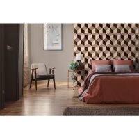 Fototapete 3D-W&uuml;rfelmuster Beige Braun -...