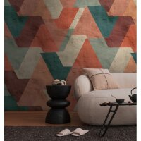 Fototapete Dreieck-Muster Retro Bunt - Geometrisches...