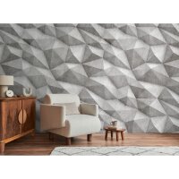 Fototapete 3D-Wellenmuster Grau - Dynamisches Design mit...