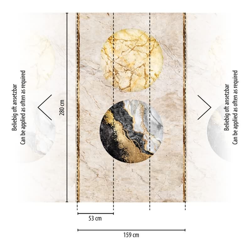 Fototapete Abstrakte Kunst Gold Schwarz Beige - Geometrisches Wandbild modern - livingwalls Vliestapete erweiterbar (398501)