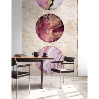 Fototapete Marmor-Kreise Rosa Violett Beige - Abstrakte...