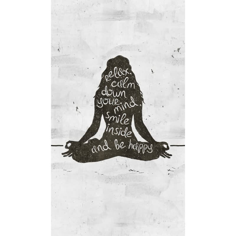 Fototapete Yoga-Silhouette Schwarz Weiß - Meditatives Motiv mit Mandala-Element - livingwalls Vliestapete erweiterbar (398561)