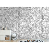 Fototapete Florales Ornament Grau Wei&szlig; -...