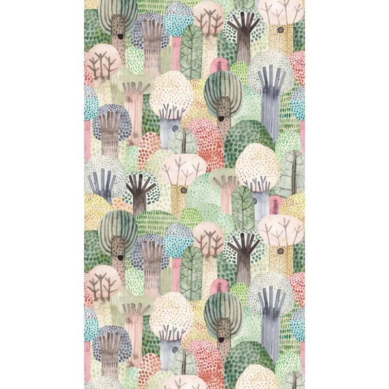 Fototapete Bunte Bäume Aquarelloptik - Verspieltes Naturmotiv modern - livingwalls Vliestapete erweiterbar (398611)