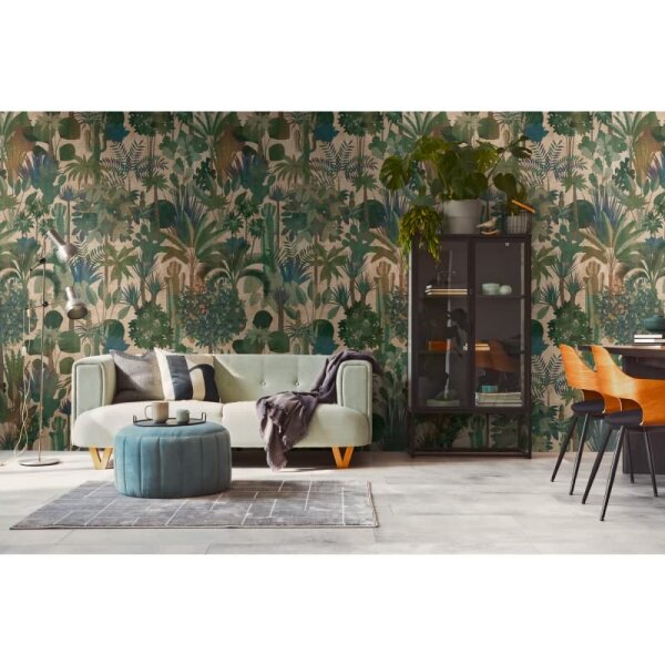 Fototapete Dschungel-Muster Grün Braun - Blätteroptik mit exotischem Flair - livingwalls Vliestapete erweiterbar (398631)