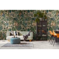 Fototapete Dschungel-Muster Gr&uuml;n Braun -...