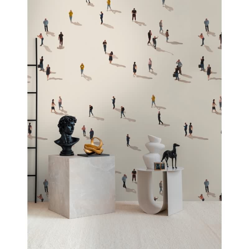 Fototapete Schwalbenmuster Beige Braun - Verspieltes Vogelmotiv modern - livingwalls Vliestapete erweiterbar (398671)