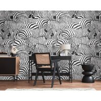 Fototapete Zebrak&ouml;pfe Schwarz Wei&szlig; -...