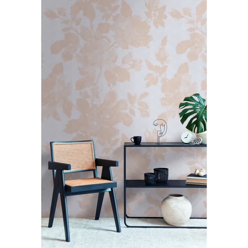 Fototapete Blütenmuster Hellblau Beige - Zarte florale Ornamente klassisch - livingwalls Vliestapete erweiterbar (398771)