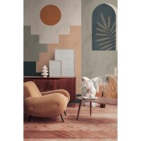 Fototapete Geometrische Architektur Beige Schwarz Orange...