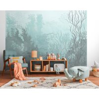 Fototapete Dschungel Nebeloptik Mintgr&uuml;n -...