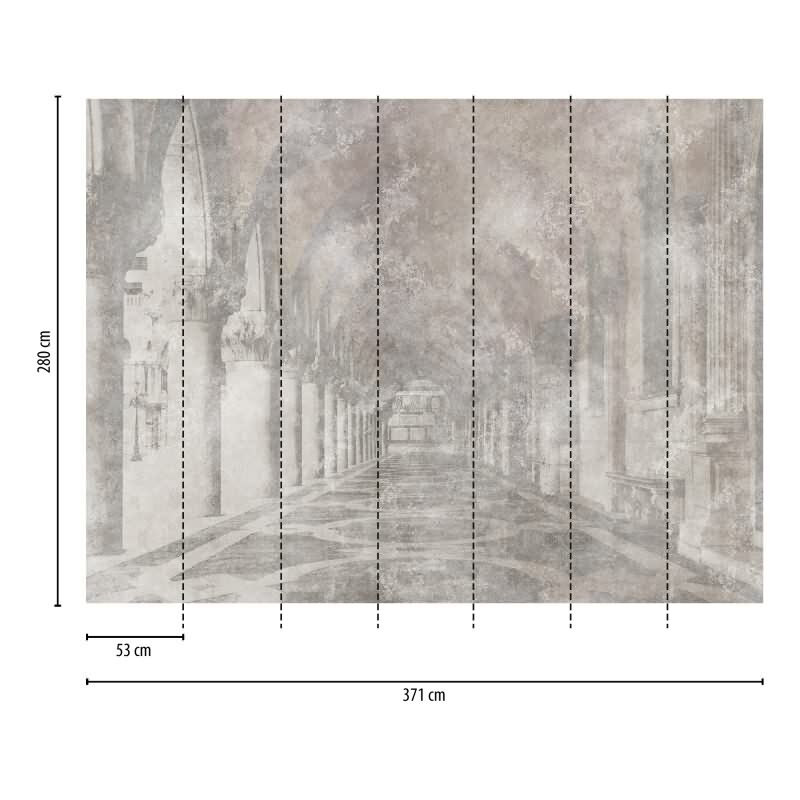 Fototapete Allee mit Bäumen Sepiaoptik - Klassische Landschaft mit Tiefenwirkung - livingwalls Vliestapete (399151)