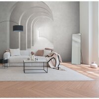 Fototapete 3D B&ouml;gen Grau - Moderne Tunneloptik mit...