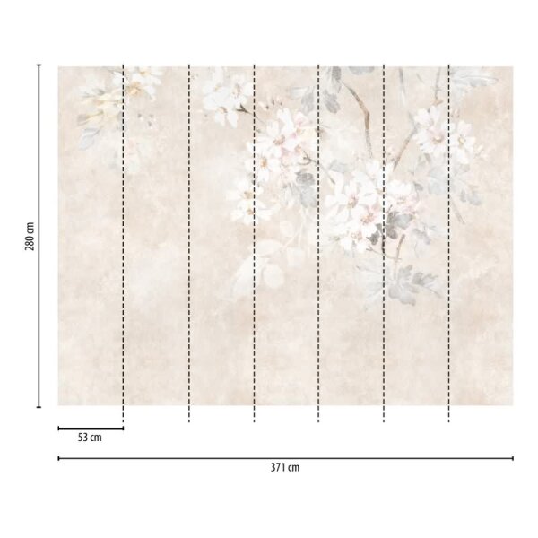 Fototapete Kirschblüten Beige Rosa - Zarte Blütenzweige im japanischen Stil - livingwalls Vliestapete mit Struktur (399191)