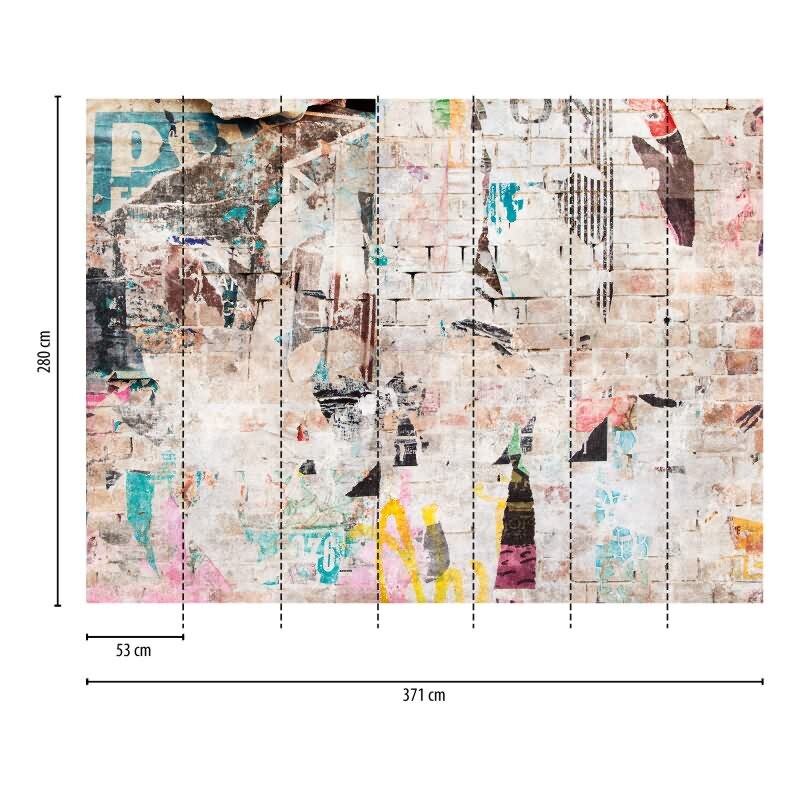 Street-Art Tapete bunt Beige - Urbaner Graffiti-Collage Look - livingwalls Vliestapete modern (399271)