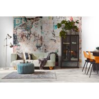 Street-Art Tapete bunt Beige - Urbaner Graffiti-Collage...