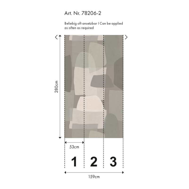 Design livingwalls Vliestapete Beige-Grau - Wandbild 280x159 cm - Abstrakte Naturtöne für moderne Raumgestaltung (782062)