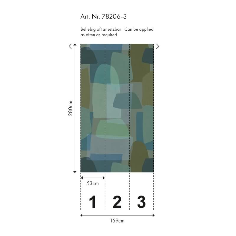 Design livingwalls Vliestapete Grün-Blau - Wandbild 280x159 cm - Abstrakte Naturformen für stilvolle Wohnakzente (782063)